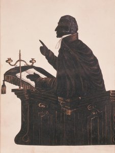 不明なアーティストによるL.リトルトンポウイス牧師（1791-1872）のシルエット、1850年頃 作： English School